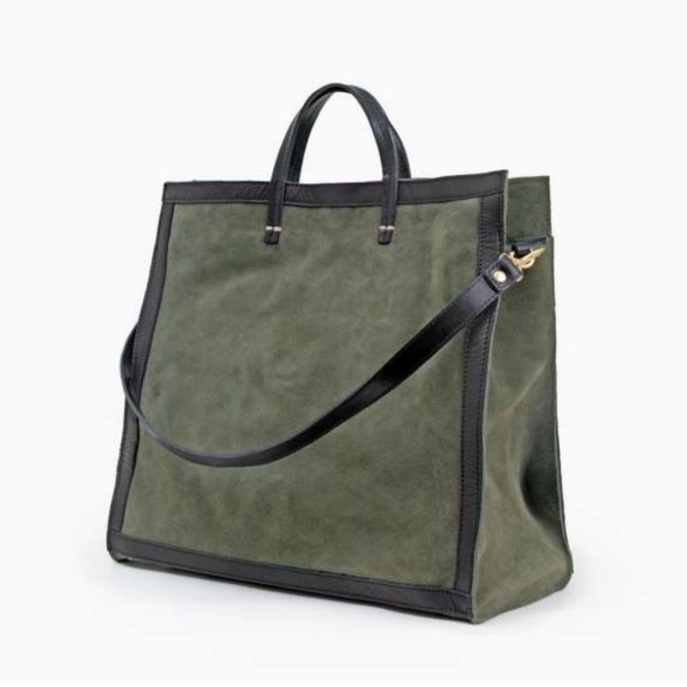 Clare V Simple Tote Bag in Army Suede